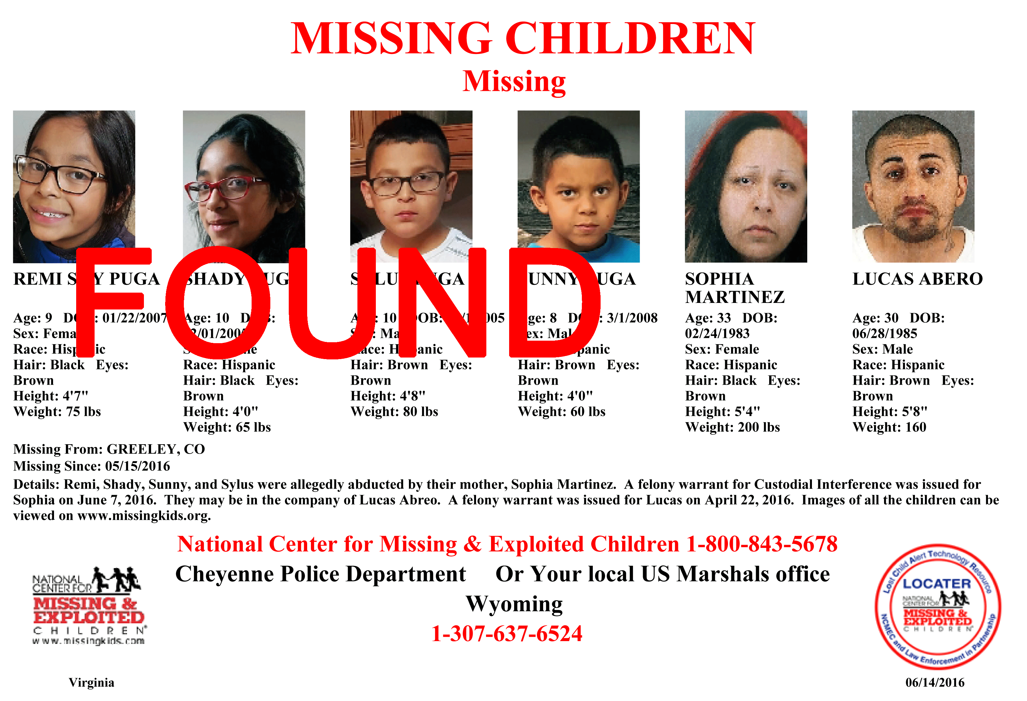 Four Missing Children Found