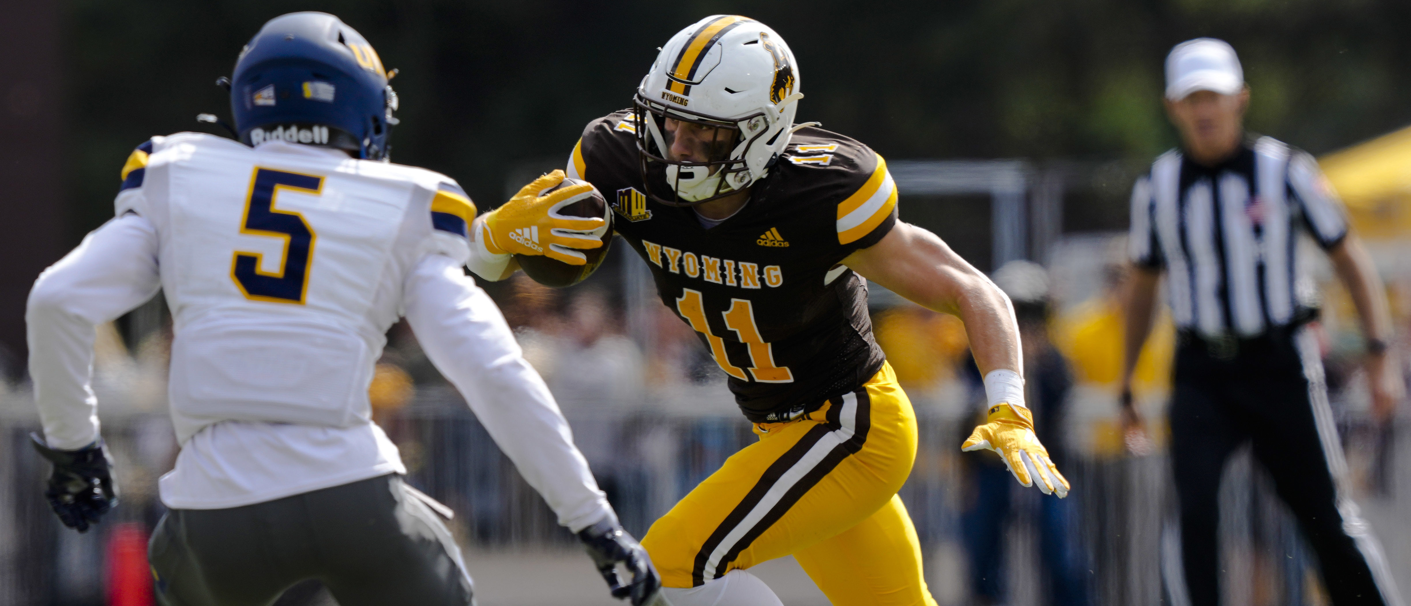 Wyoming Cowboys Team-Issued #64 White Jersey from the Football Program