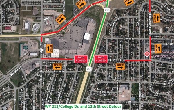 College/12th detour - 1